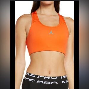 Nike JORDAN Jumpman Sports Bra In Orange/ Blue Lagoon Size Large